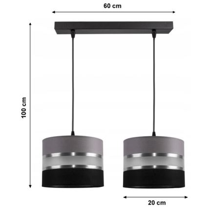 Candelabro num fio CORAL 2xE27/60W/230V