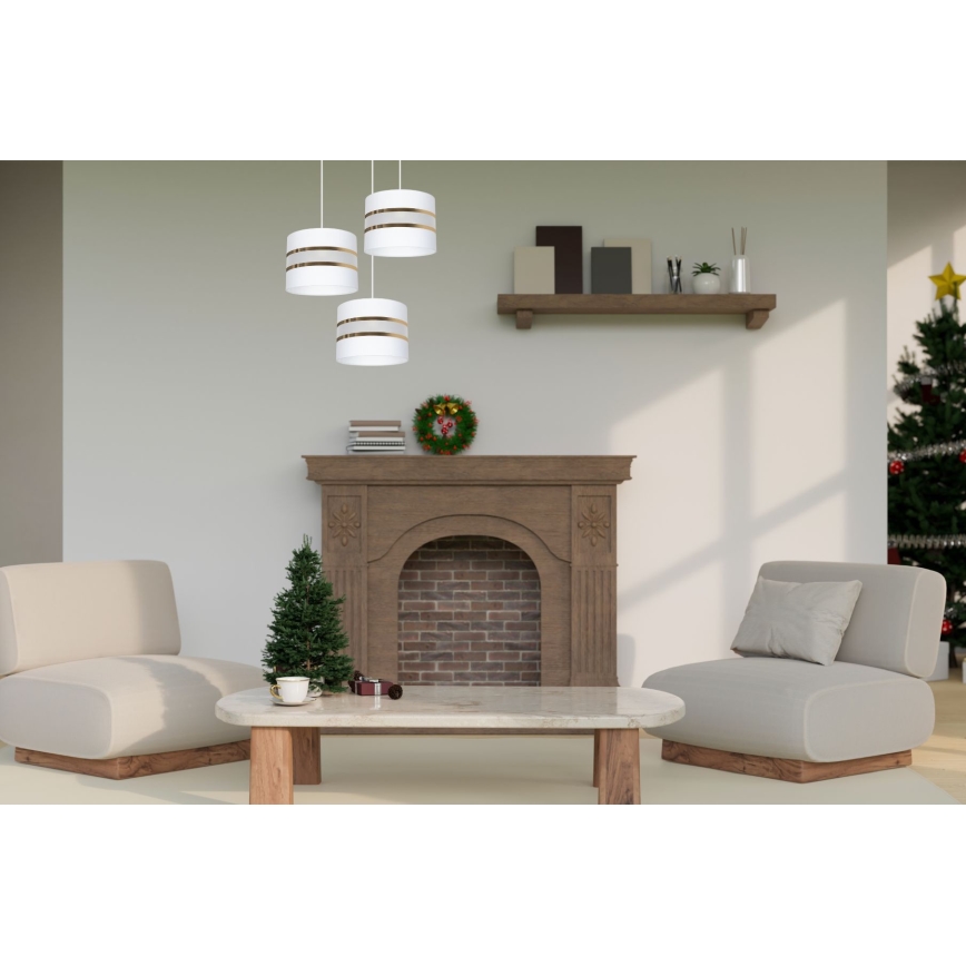 Candelabro num fio CORAL 3xE27/60W/230V branco
