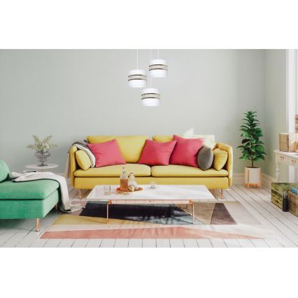 Candelabro num fio CORAL 3xE27/60W/230V branco