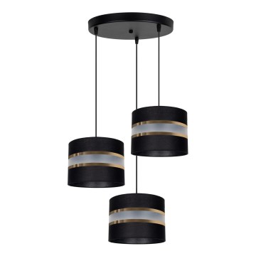 Candelabro num fio CORAL 3xE27/60W/230V preto antigo