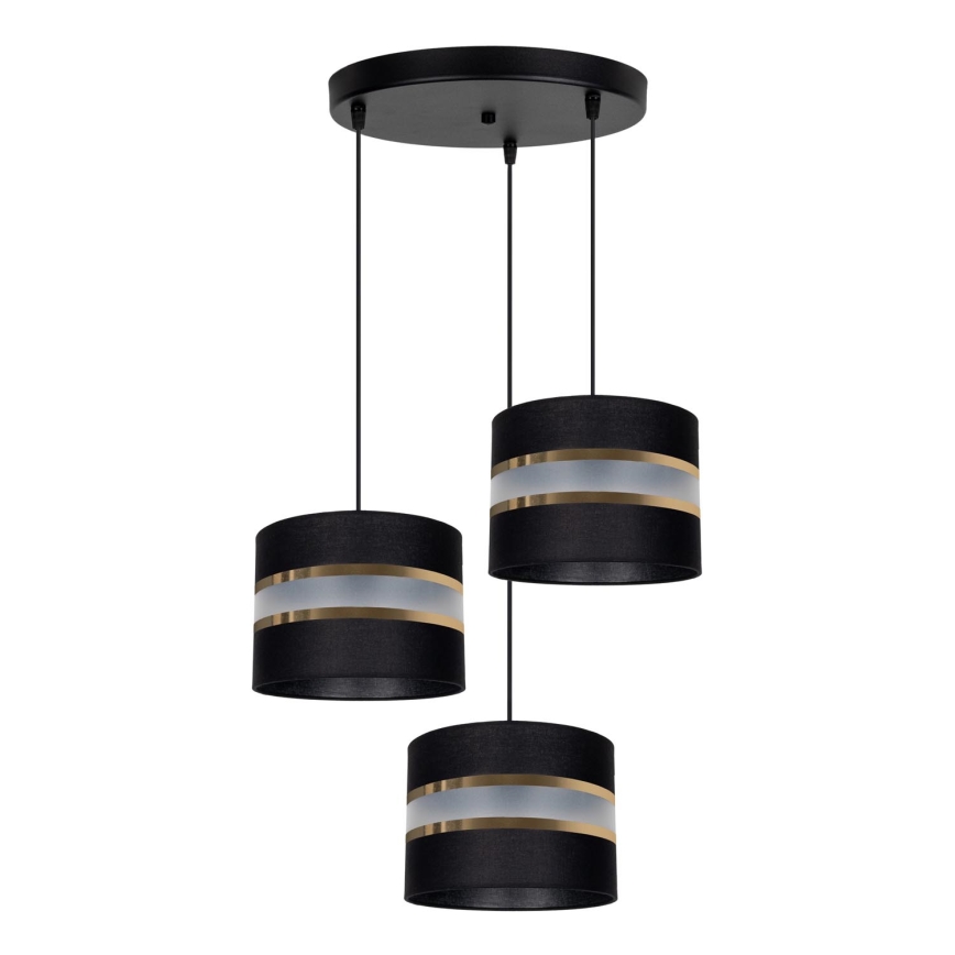 Candelabro num fio CORAL 3xE27/60W/230V preto antigo