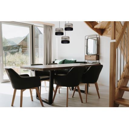 Candelabro num fio CORAL 3xE27/60W/230V preto e cinzento