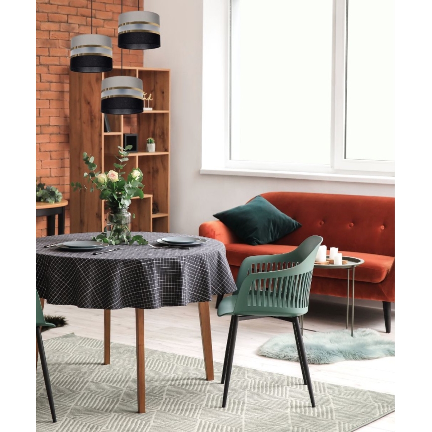 Candelabro num fio CORAL 3xE27/60W/230V preto e cinzento