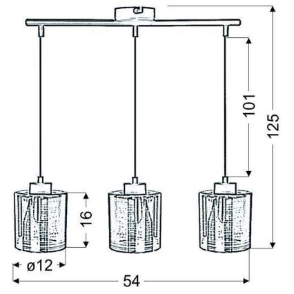 Candelabro num fio COX 3xE27/60W/230V