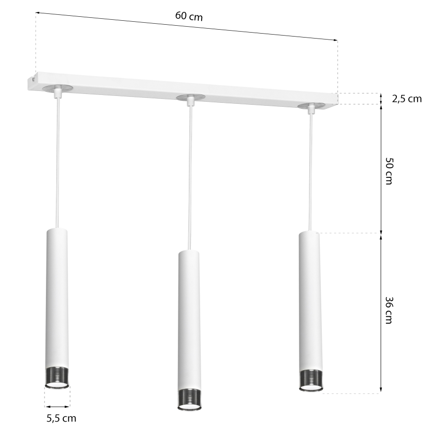 Candelabro num fio DANI 3xGU10/8W/230V