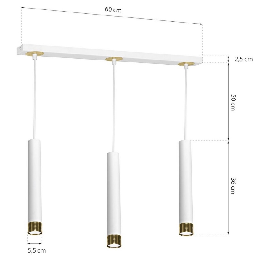 Candelabro num fio DANI 3xGU10/8W/230V
