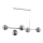 Candelabro num fio DANSA 5xE14/10W/230V cinzento/cromo brilhante