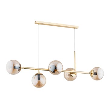 Candelabro num fio DANSA 5xE14/10W/230V dourado
