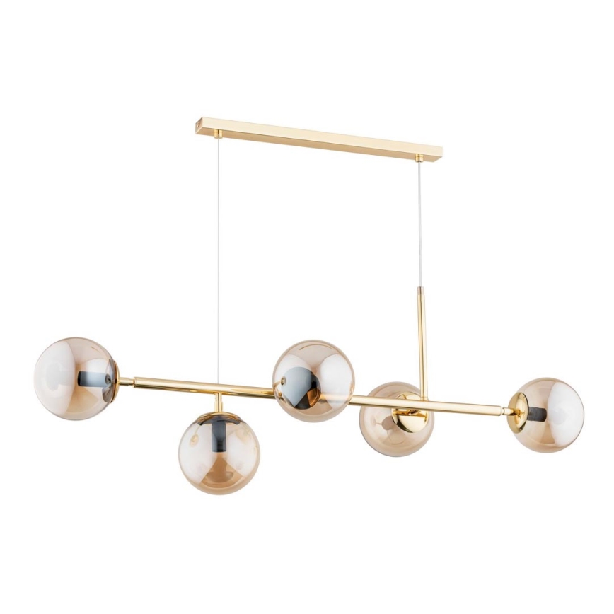 Candelabro num fio DANSA 5xE14/10W/230V dourado