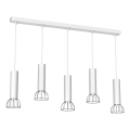 Candelabro num fio DANTE 5xGU10/25W/230V branco/cromo brilhante