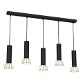 Candelabro num fio DANTE 5xGU10/25W/230V preto antigo/dourado