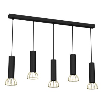 Candelabro num fio DANTE 5xGU10/25W/230V preto antigo/dourado