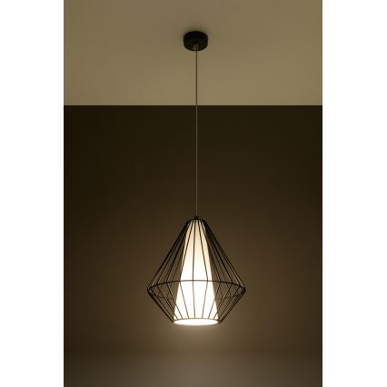 Candelabro num fio DEMI 1xE27/60W/230V preto antigo/branco