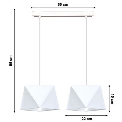Candelabro num fio DIAMENT 2xE27/60W/230V branco