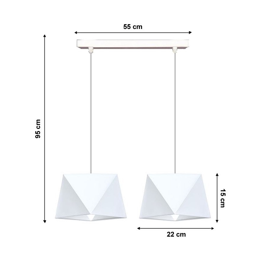 Candelabro num fio DIAMENT 2xE27/60W/230V branco
