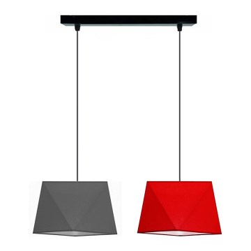 Candelabro num fio DIAMENT 2xE27/60W/230V cinza e vermelho