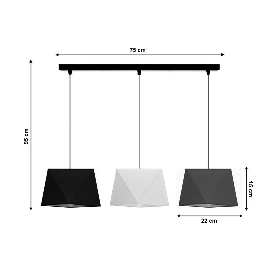 Candelabro num fio DIAMENT 3xE27/60W/230V