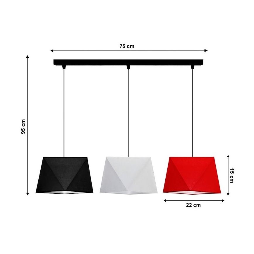 Candelabro num fio DIAMENT 3xE27/60W/230V