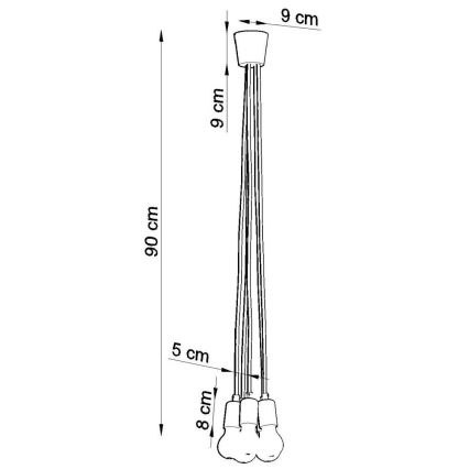 Candelabro num fio DIEGO 5xE27/60W/230V