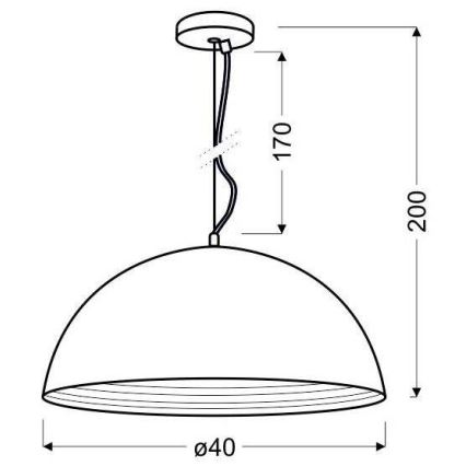 Candelabro num fio DORADA 1xE27/60W/230V cromo