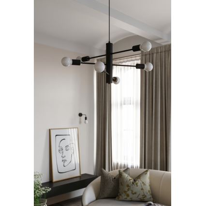 Candelabro num fio DUOMO 3M 3xE27/60W/230V preto antigo