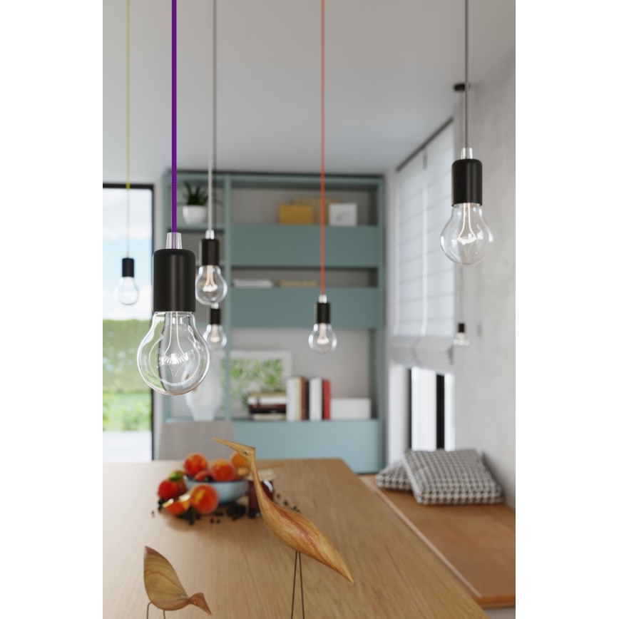 Candelabro num fio EDISON 1xE27/60W/230V preto antigo