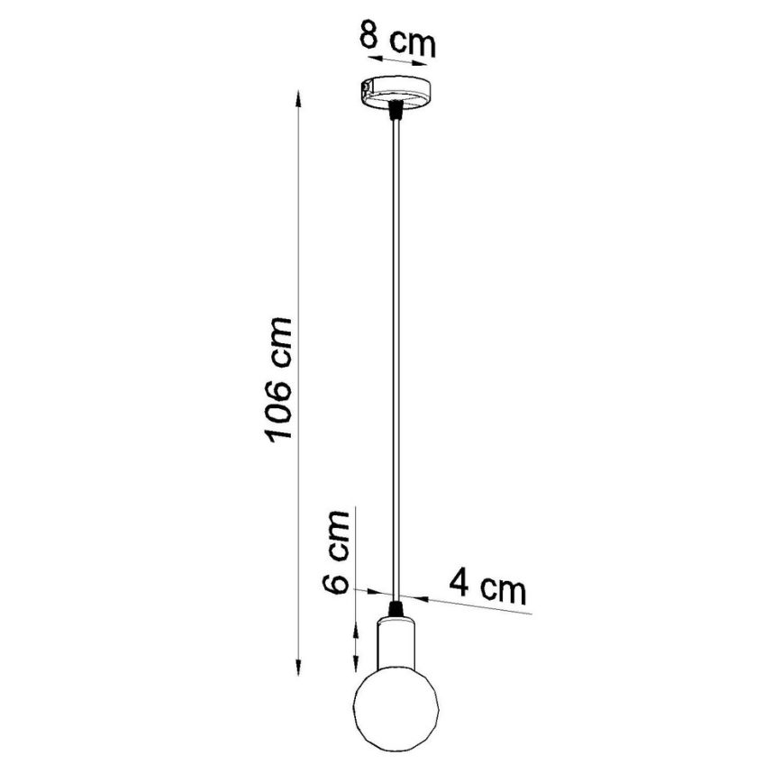 Candelabro num fio EDISON 1xE27/60W/230V preto antigo