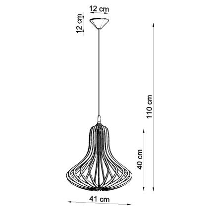 Candelabro num fio ELZA 1xE27/60W/230V