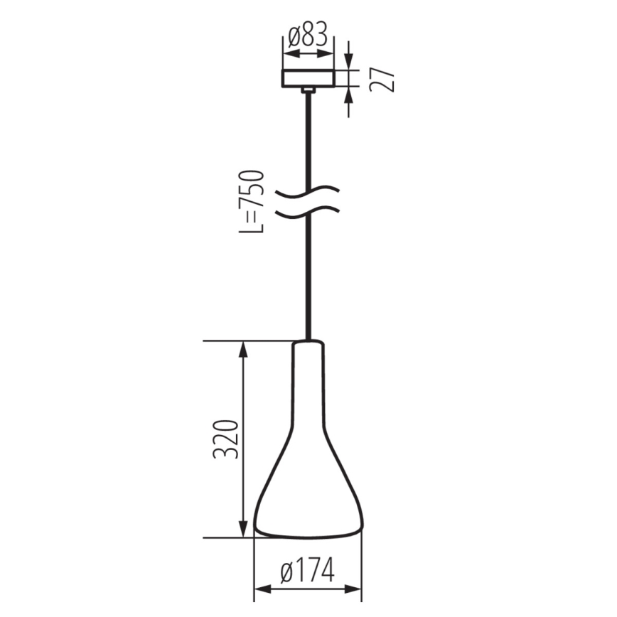 Candelabro num fio ETISSA 1xE27/40W/230V