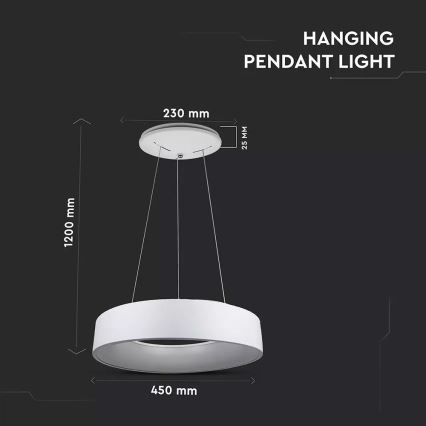 Candelabro num fio fosco LED 1xLED/20W/230V