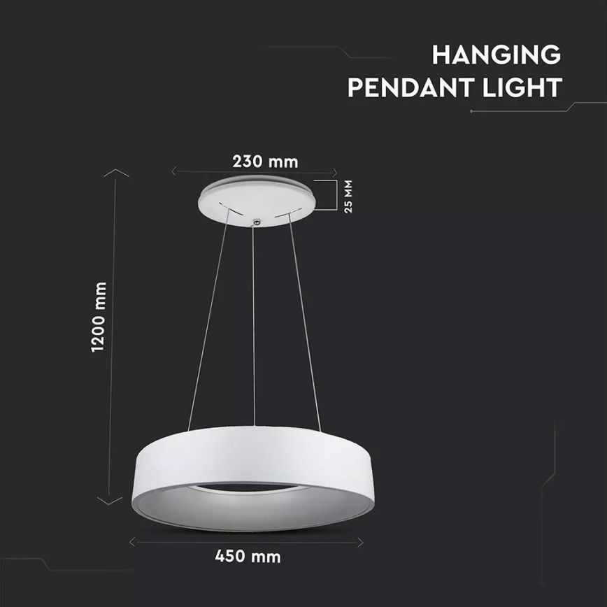 Candelabro num fio fosco LED 1xLED/20W/230V