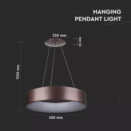 Candelabro num fio fosco LED 1xLED/20W/230V