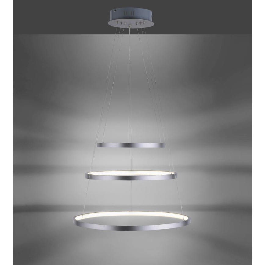 Leuchten Direkt 11526-55 - Candelabro num fio fosco LED CIRCLE 1xLED/13,5W/230V + LED/19,5W + LED/24W