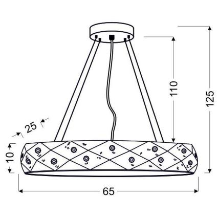 Candelabro num fio GLANCE 5xG9/40W/230V
