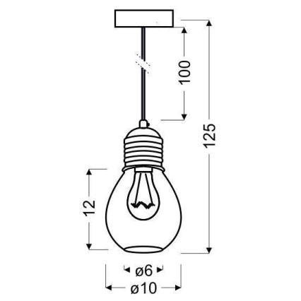 Candelabro num fio GLIVA 1xE27/60W/230V