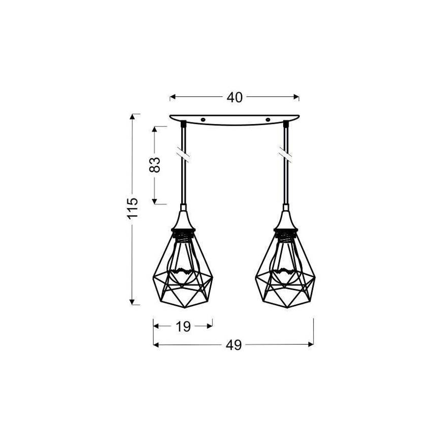 Candelabro num fio GRAF 2xE27/60W/230V