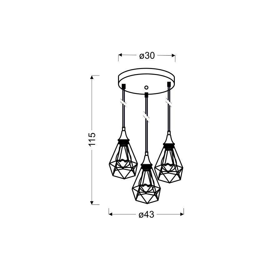 Candelabro num fio GRAF 3xE27/60W/230V