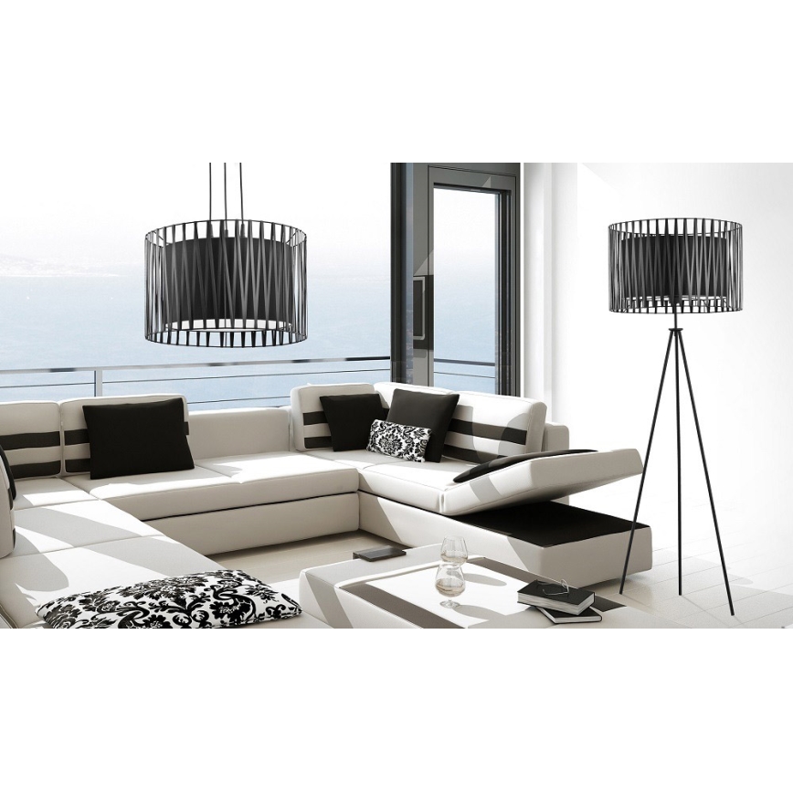 Candelabro num fio HARMONY BLACK 1xE27/60W/230V