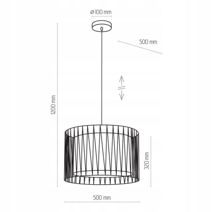 Candelabro num fio HARMONY BLACK 3xE27/60W/230V