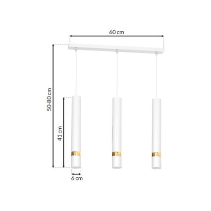 Candelabro num fio JOKER 3xGU10/25W/230V branco