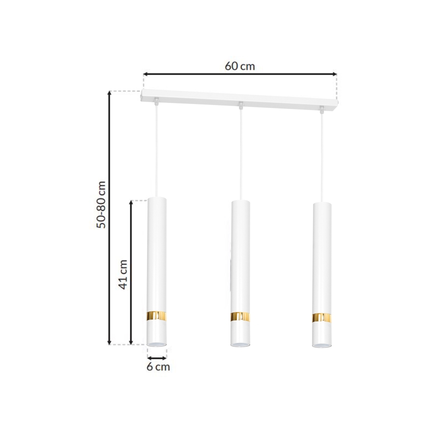 Candelabro num fio JOKER 3xGU10/25W/230V branco