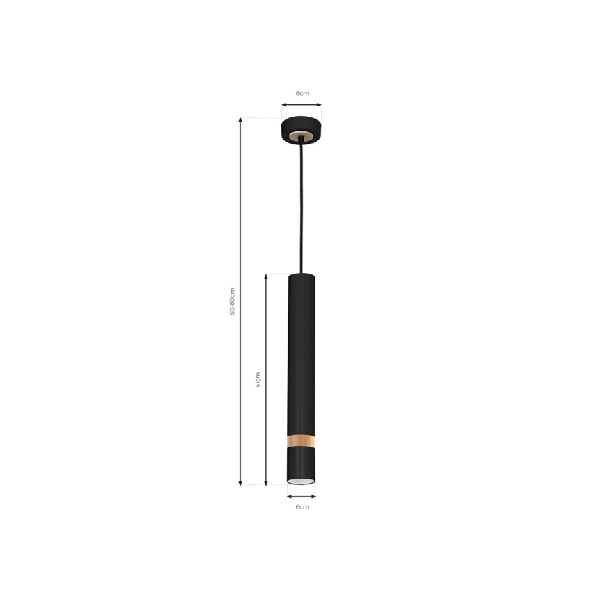 Candelabro num fio JOKER BLACK WOOD 1xGU10/8W/230V