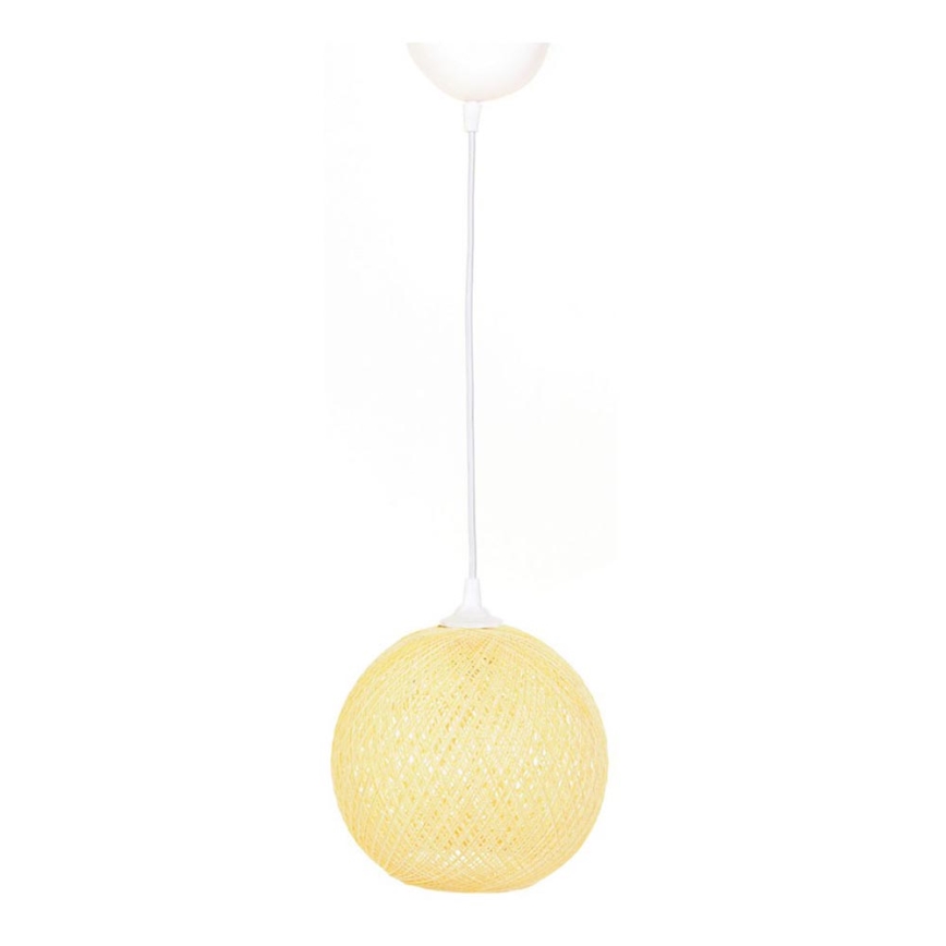 Candelabro num fio JUTE 1xE27/60W/230V amarelo