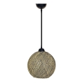 Candelabro num fio JUTE 1xE27/60W/230V amarelo