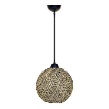 Candelabro num fio JUTE 1xE27/60W/230V amarelo