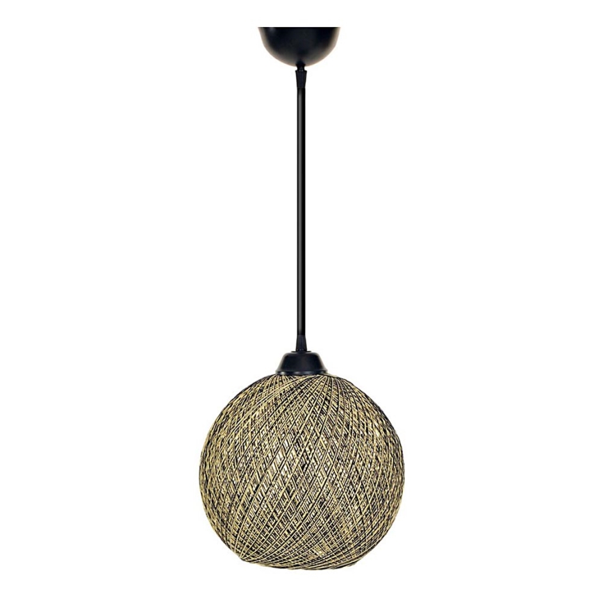 Candelabro num fio JUTE 1xE27/60W/230V amarelo