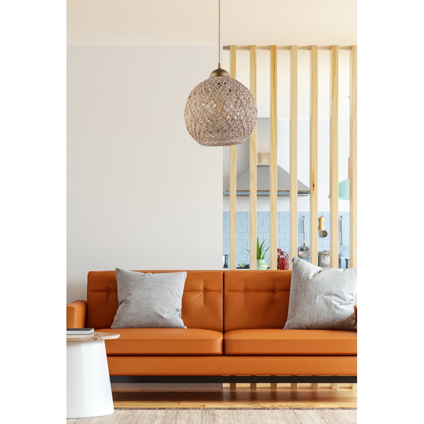 Candelabro num fio JUTE 1xE27/60W/230V bege