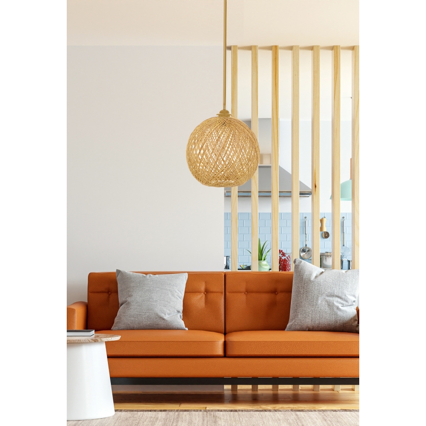 Candelabro num fio JUTE 1xE27/60W/230V bege