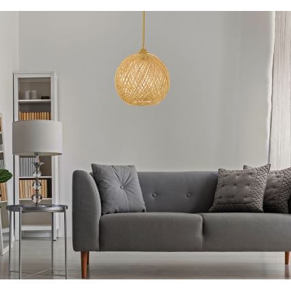 Candelabro num fio JUTE 1xE27/60W/230V bege