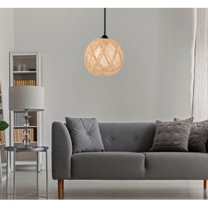 Candelabro num fio JUTE 1xE27/60W/230V bege
